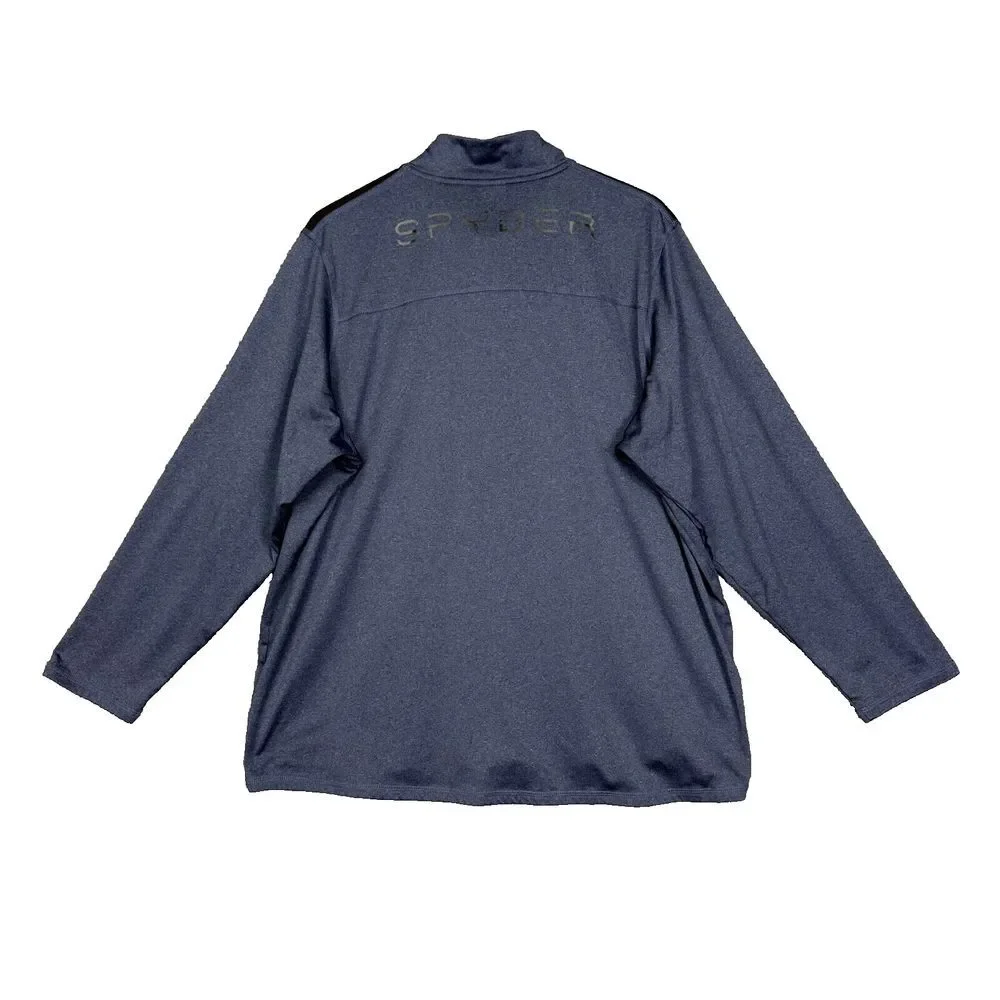 Spyder Shirt Mens XL Blue Active 1/4 Zip Pullover Lightweight‎ Mock Neck Stretch